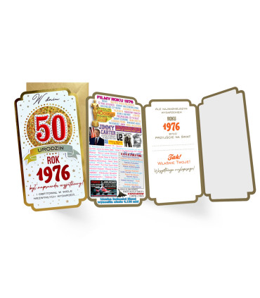 Kartka dla urodzonych w 1976 roku na 50 urodziny PM451