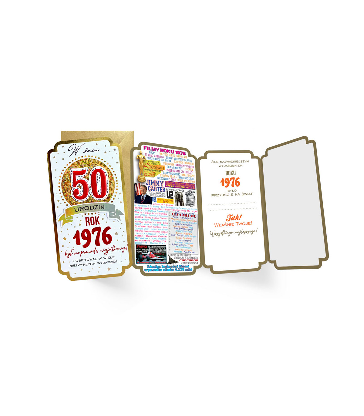 Kartka dla urodzonych w 1976 roku na 50 urodziny PM451
