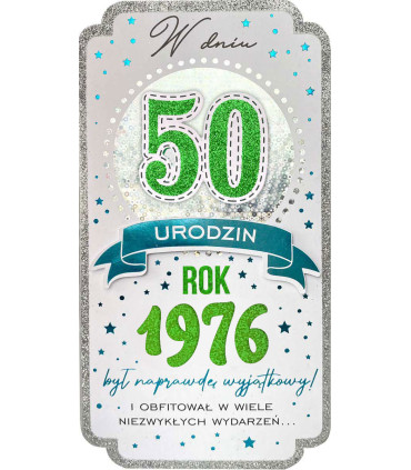 Kartka z okazji 50 urodzin dla urodzonych w 1976 roku PM452
