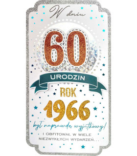 Kartka dla urodzonych w 1966 roku na 60 urodziny PM453