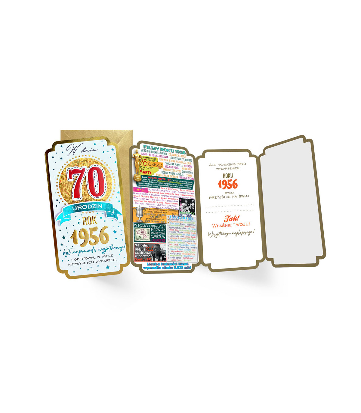 Kartka dla urodzonych w 1956 r. na 70 urodziny PM454