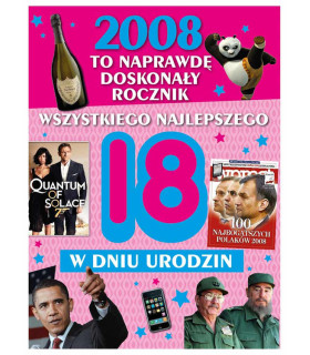 Kartka na osiemnastkę dla urodzonych w 2008r V127