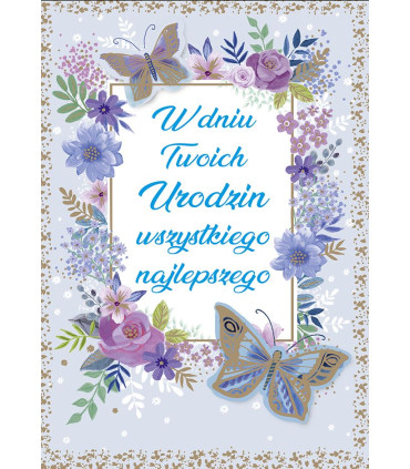 Kartka urodzinowa, delikatna, romantyczna DK1391