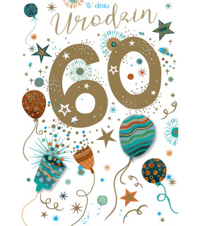 Kartka z okazji 60 urodzin elegancka, odlotowa DK1397