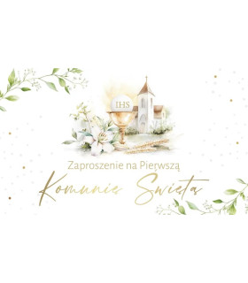 Zaproszenia Komunijne gotowe do wypisania komplet 10 szt. ASZP83
