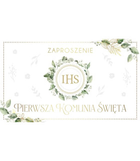 Zaproszenia na Komunię delikatnie zdobione mix 10 szt. ASZP86