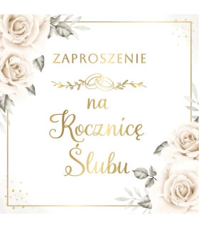 Zaproszenia na Rocznicę Ślubu eleganckie mix 10 szt. ASZP113