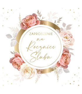 Zaproszenie na Rocznicę Ślubu pięknie zdobione mix 10 szt. ASZP114