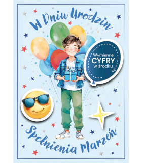 Kartka urodzinowa dla Chłopca z cyferkami GM1263