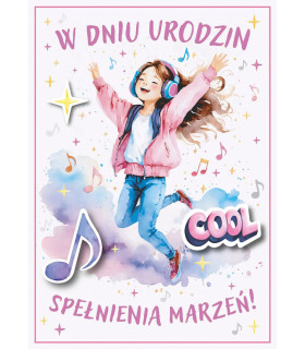 Kartka na urodziny z życzeniami dla Dziewczynki GM1258