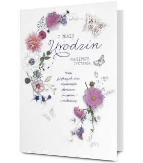 Kartka urodzinowa z życzeniami romantyczna HM2928