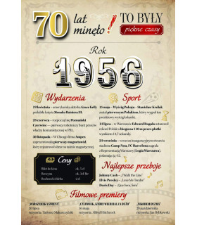 Kartka dla urodzonych w 1956 roku na 70 urodziny GM1249