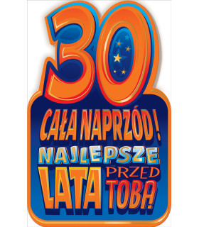 Kartka na 30 urodziny zdobiona folią holograficzną SH20