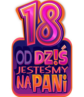 Kartka urodzinowa na osiemnastkę, dla dziewczyny SH12