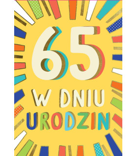 Kartka z okazji 65 urodzin z super życzeniami LKL71