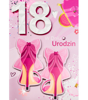 Kartka na 18 urodziny dla eleganckiej Dziewczyny M1080