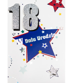 Kartka na 18 urodziny dla Chłopaka z super życzeniami M1073