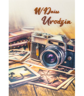 Kartka urodzinowa 3d retro z super życzeniami 7M112