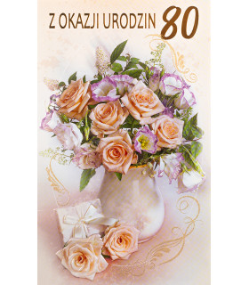 Kartka z okazji 80 urodzin z życzeniami 13A6035/80