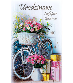 Kartka urodzinowa z życzeniami, dla Rowerzystki A1101