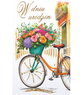 Kartka urodzinowa z życzeniami, dla Rowerzystki A1113