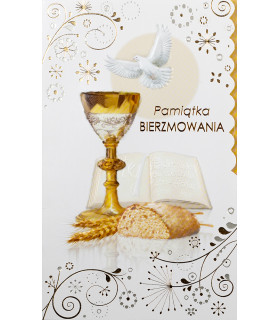 Kartka z okazji Bierzmowania pięknie zdobiona A19633