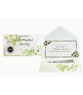 Koperta ozdobna na prezent komunijny pieniądze PCKOP45