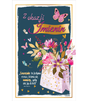 Kartka imieninowa z pięknymi życzeniami IM15