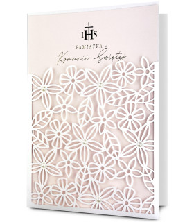 Kartka Komunijna dla Dziewczynki, ażurowa HM1178K