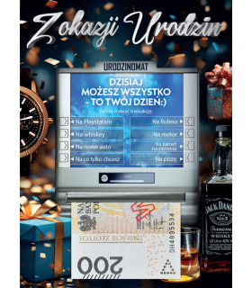 Kartka urodzinowa dla Mężczyzny z miejscem na banknot Money2