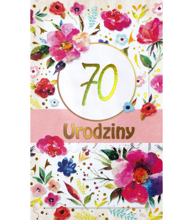 Kartka na 70 urodziny z życzeniami, elegancka 303A103/70