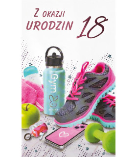 Kartka na 18 urodziny z życzeniami dla sportowca 15A6595/18