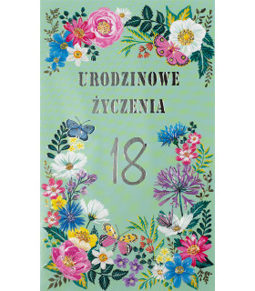 Kartka na 18 urodziny z super życzeniami 15A6599/18