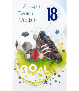 Kartka na 18 urodziny dla Chłopaka sportowca 15A6603/18