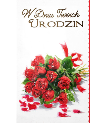 Kartka urodzinowa z bukietem czerwonych róż 15A6565B