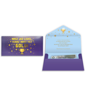 Koperta ozdobna na prezent dla gracza banknoty, karty PDKOP3