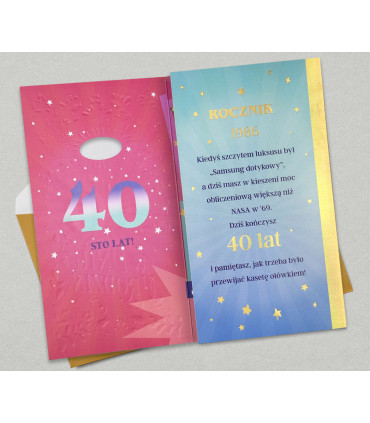 Kartka na 40 urodziny dla Przyjaciółki urodzonej w 1986 roku HM3616