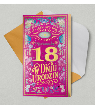 Kartka na 18 urodziny dla Dziewczyny urodzonej w 2008 roku HM3614