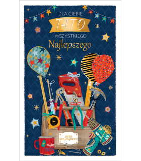 Kartka dla najlepszego, niezastąpionego Taty złotej rączki U173