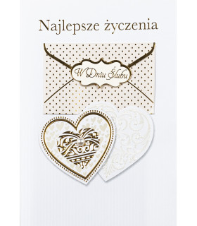 Kartka dla Nowożeńców z kopertką na prezent, z pięknymi życzeniami M1054