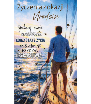 Kartka na Urodziny dla Mężczyzny, żeglarza A1043B