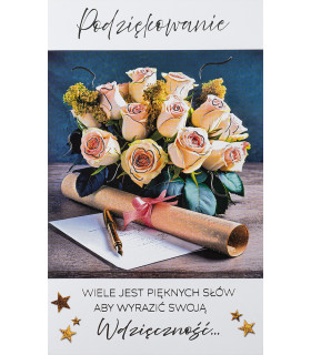Kartka z Podziękowaniami, z życzeniami podziękowania A4001P