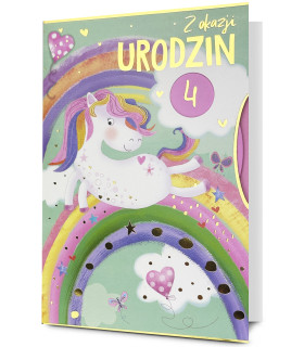 Kartka na urodziny dla Dziewczynki z cyferkami latek HM3595