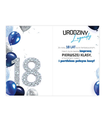 Kartka na 18 urodziny z życzeniami dla Chłopaka KZKB21