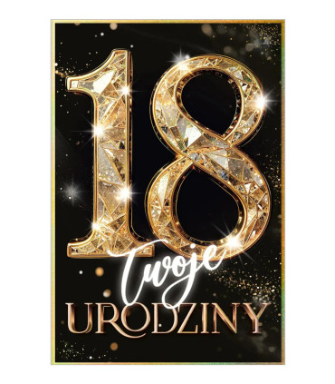 Kartka z okazji 18 urodzin pięknie zdobiona KZKB20