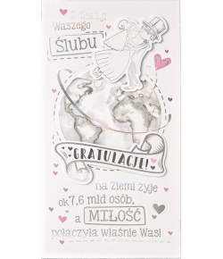 Kartka na Ślub z życzeniami dla Młodej Pary PM160