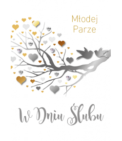 Kartka Pamiątka na ślub delikatnie zdobiona GM743