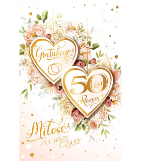Kartka na 50 Rocznicę ślubu, złote gody RS11