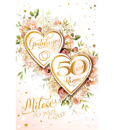Kartka na 50 Rocznicę ślubu, złote gody RS11