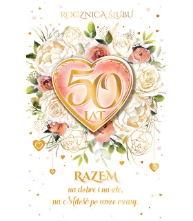 Kartka z okazji 50 Rocznicy ślubu, życzenia na złote gody RS14